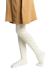 Knit Heart Tights Off-White