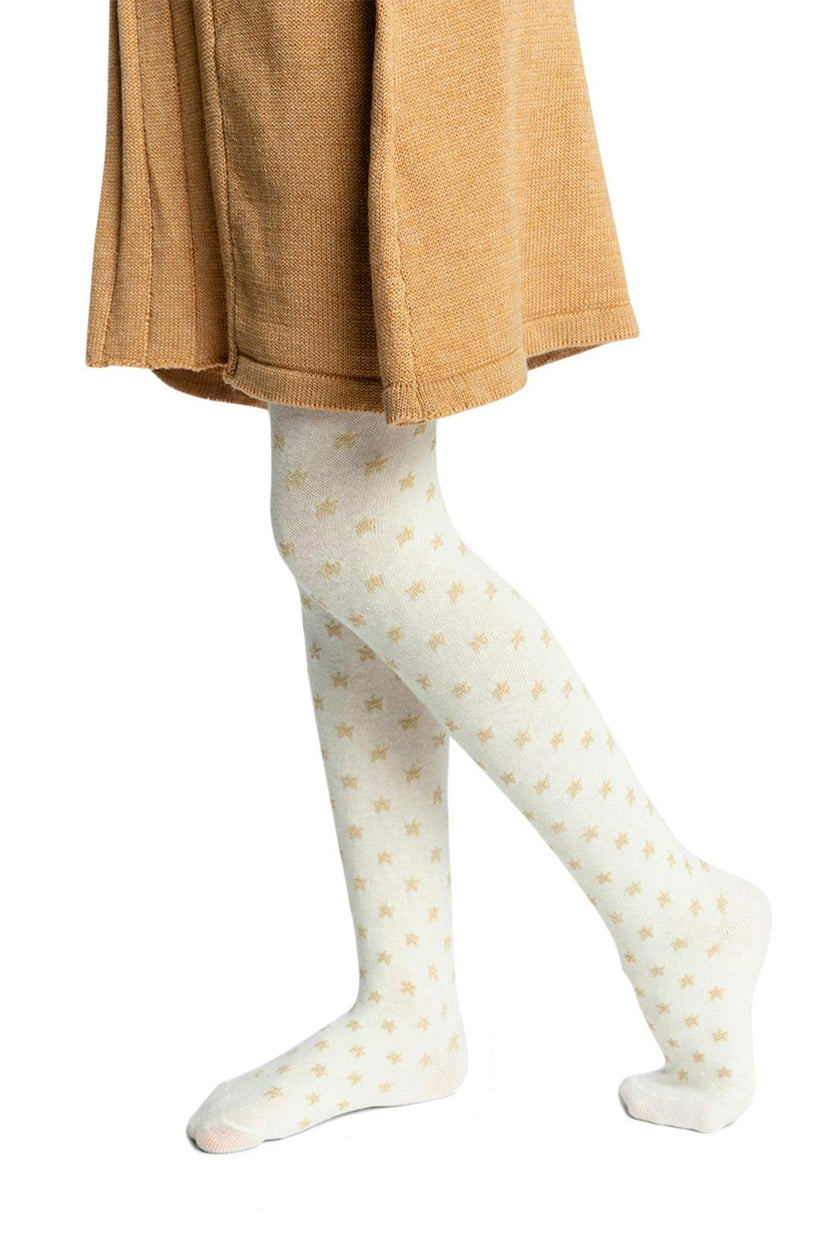 Knit Heart Tights Off-White
