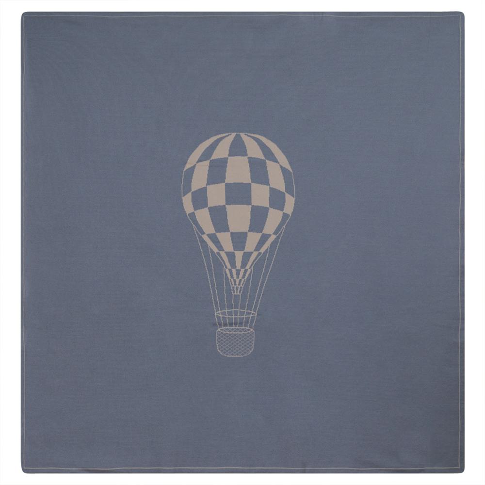 Hot Air Balloon Checkered Knit Blanket