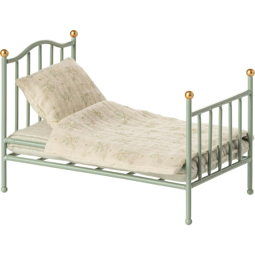 Vintage single bed, Mouse - Mint