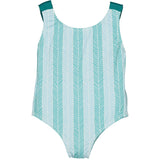 Herringbone Pattern Ruffle Strap Swimsuit, Multi