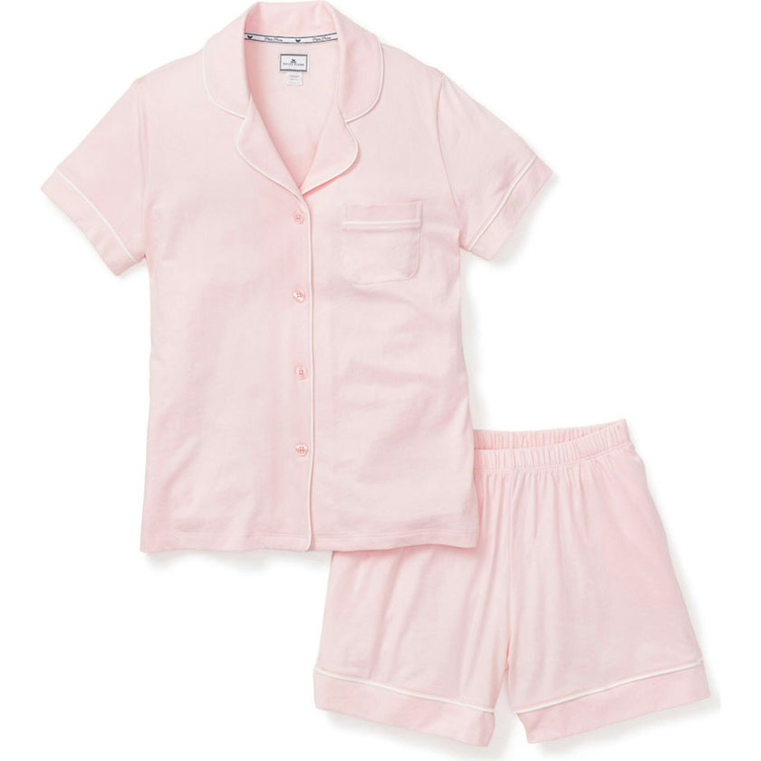 Women's Pima Short Sleeve Short Set in Pink