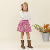 Girls Gianna Skirt - Burgundy Climbing Floral