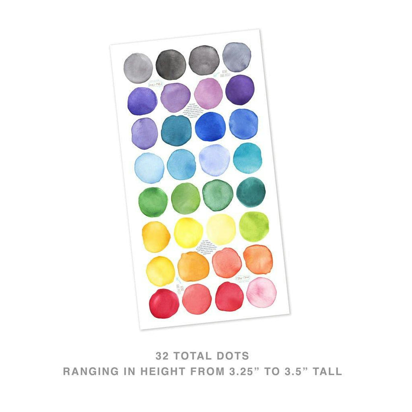 Watercolor Dots • Rainbow • Small • Peel-and-Stick Wall Decals