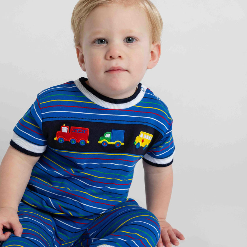 Stripe Knit Longall With Vehicles