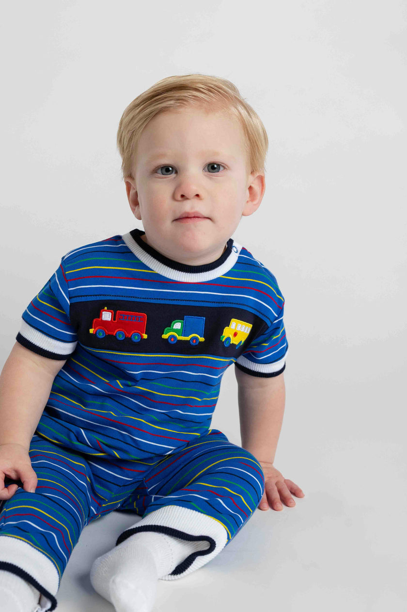 Stripe Knit Longall With Vehicles