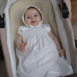 Long Christening Smocked Dress & Bonnet