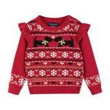 Infant Red Fair Isle Sweater W/glitter Legging Set