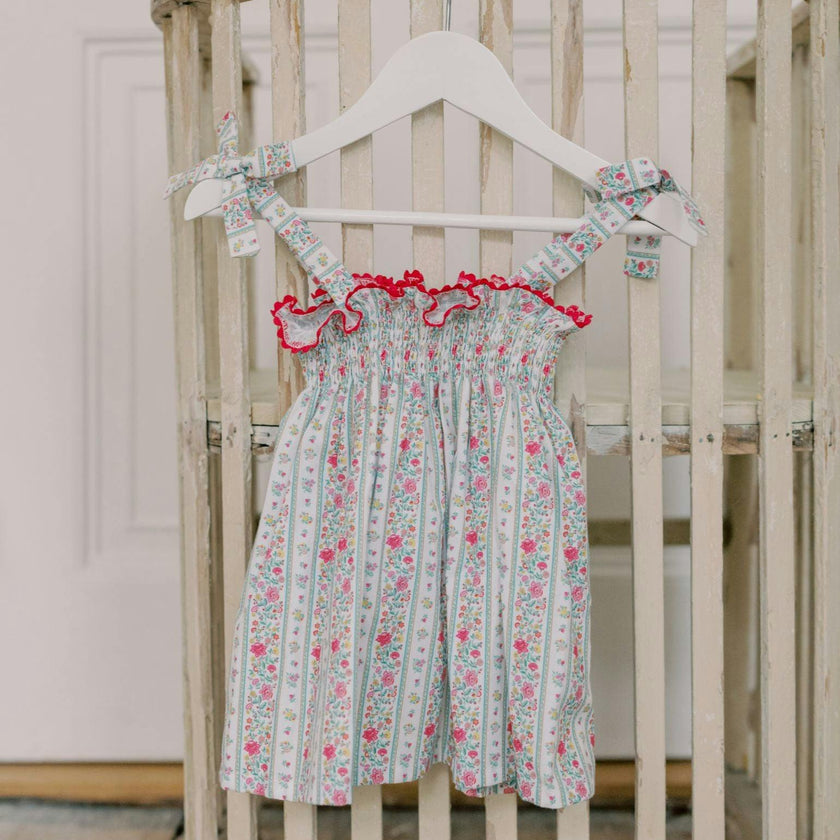 Fuchsia Pink Floral Stripe Ana Girl Top