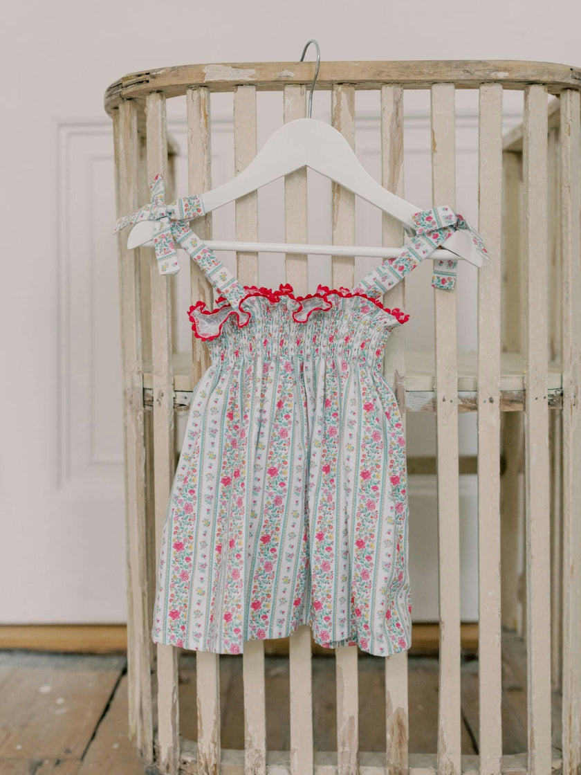 Fuchsia Pink Floral Stripe Ana Girl Top