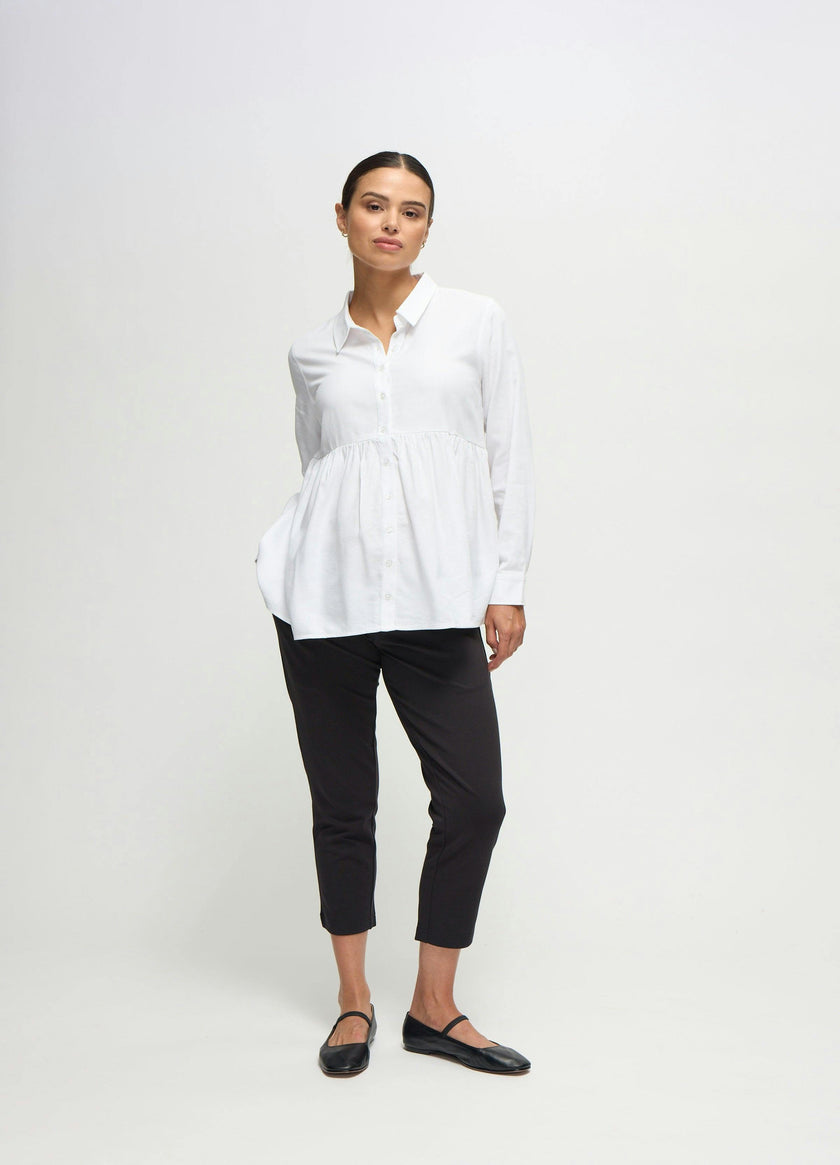 Long Sleeve Peplum Maternity and Nursing Blouse