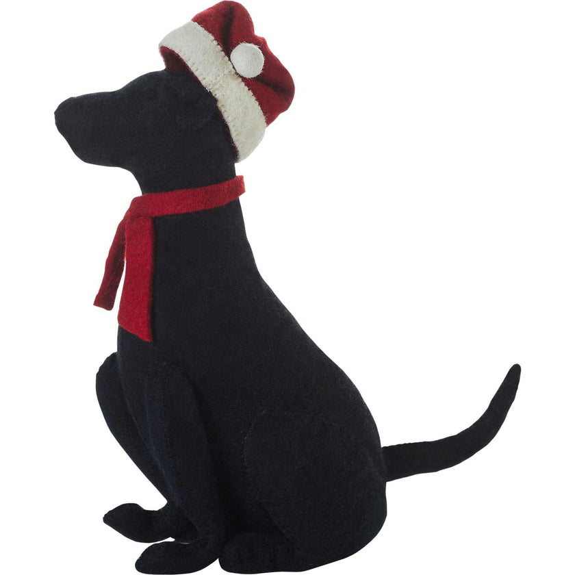 Lab Santa Hat Christmas Tree Topper Hand Felted Wool