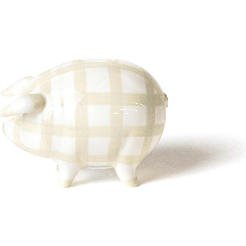 Gingham Piggy Bank