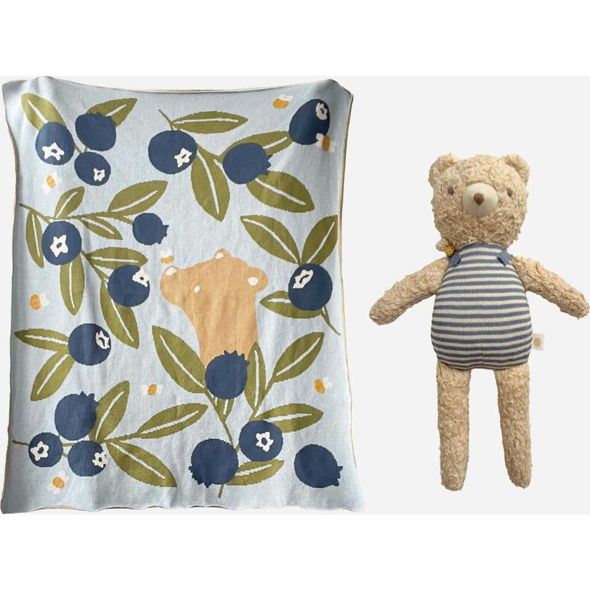Blueberry Blanket and Henry Bear Plush Toy Set