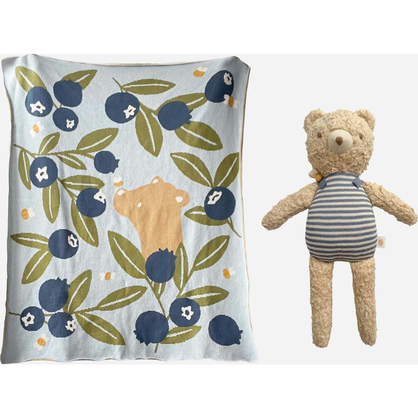 Blueberry Blanket and Henry Bear Plush Toy Set