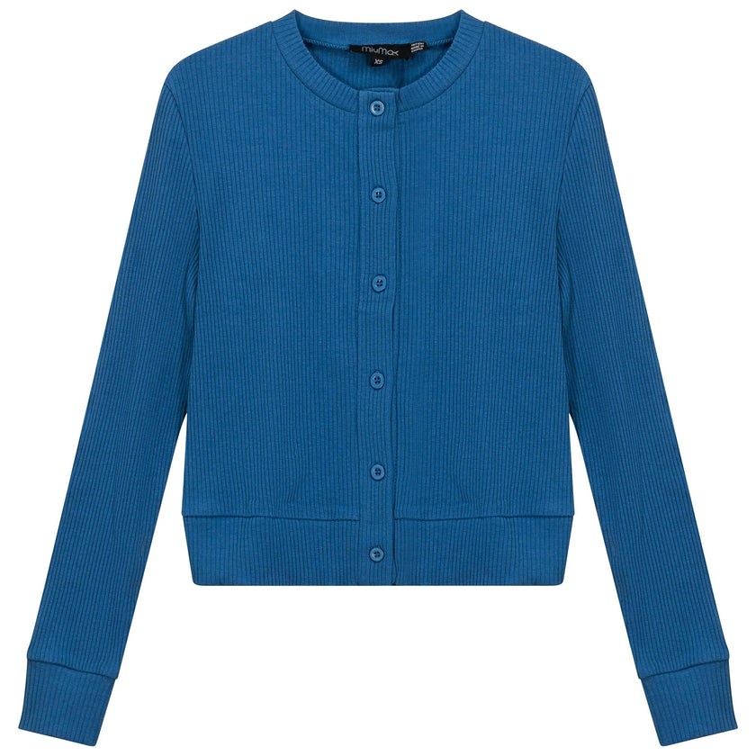 Cropped Ribbed Cardigan