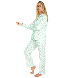 Women's Green Palm Tree Long PJ Set