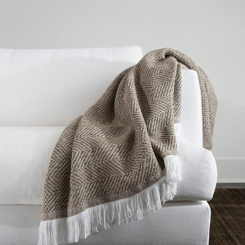 Herringbone Stain Resistant Indoor Outdoor Throw