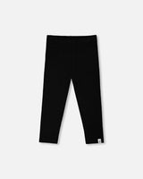 Rib Capri Leggings Black