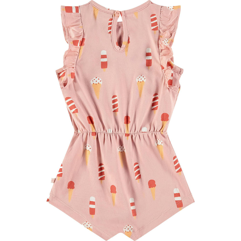 Ice Cream Print Sleeveless Romper