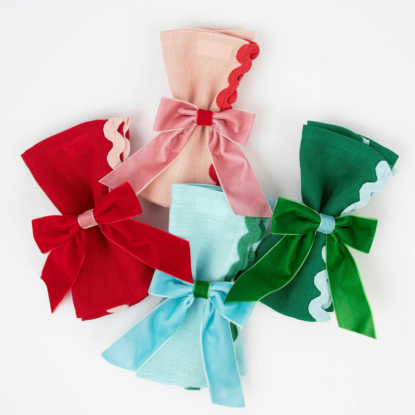 Velvet Napkin Bow Napkin Rings