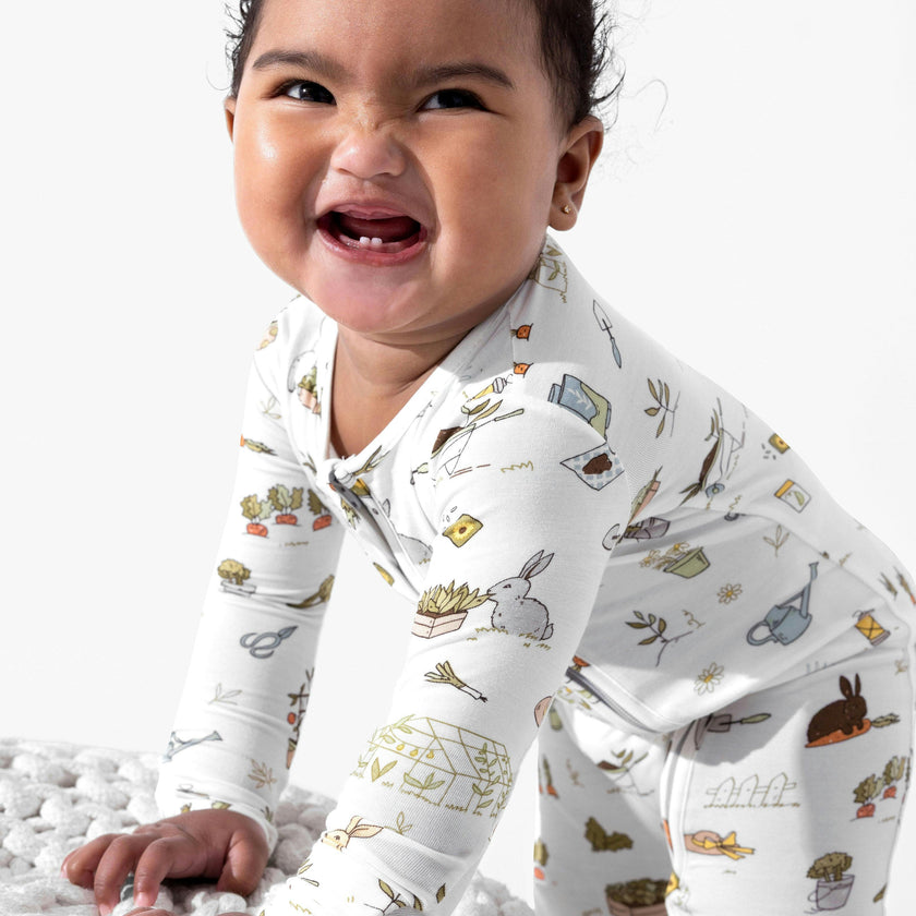 Bunny Garden Bamboo Convertible Footie