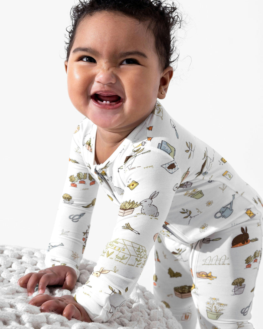 Bunny Garden Bamboo Convertible Footie