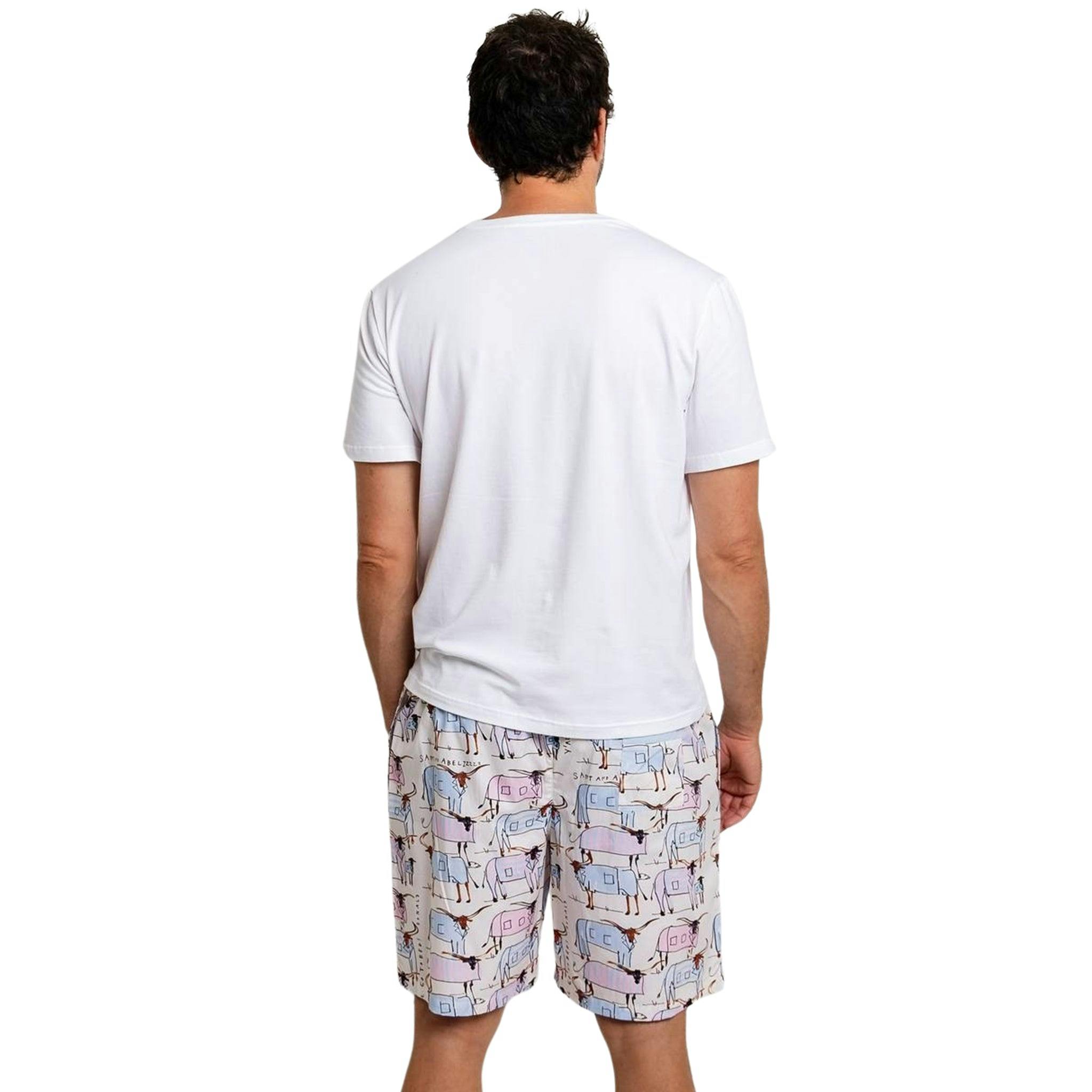 Men's Drawbertson Longhorns Sleep Shorts - Organic Cotton Poplin