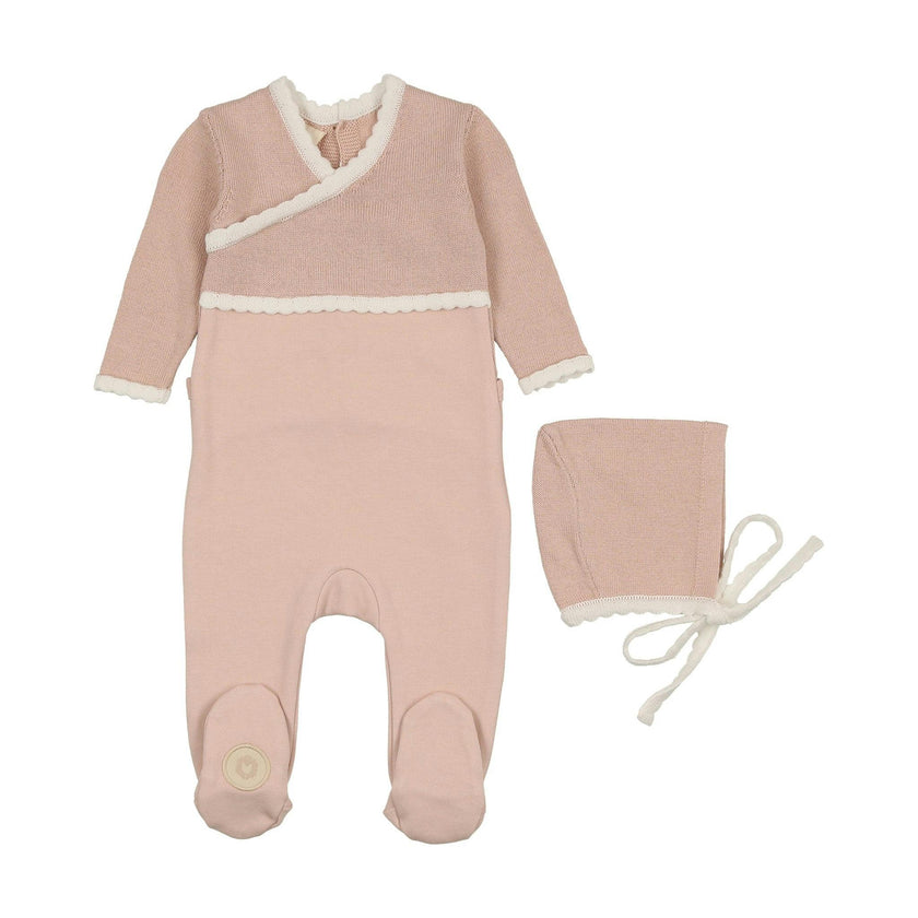 Classic Wrap Footie & Hat Set Blue Dawn