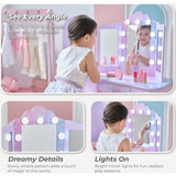 Stardust Gisele Wood Vanity Table with LED Mirror & Drawer
