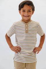 khaki/white qb stripe blade shirt