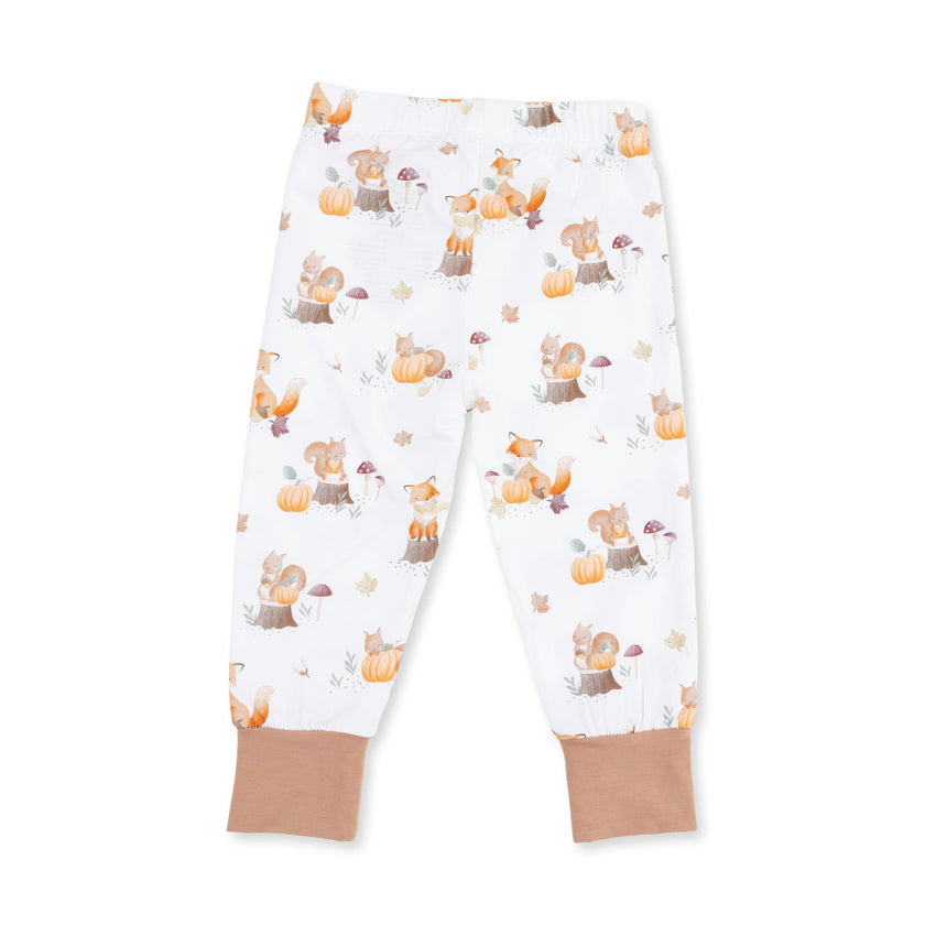 Woodland Animals with Pumpkins - Short Sleeve Loungewear Set