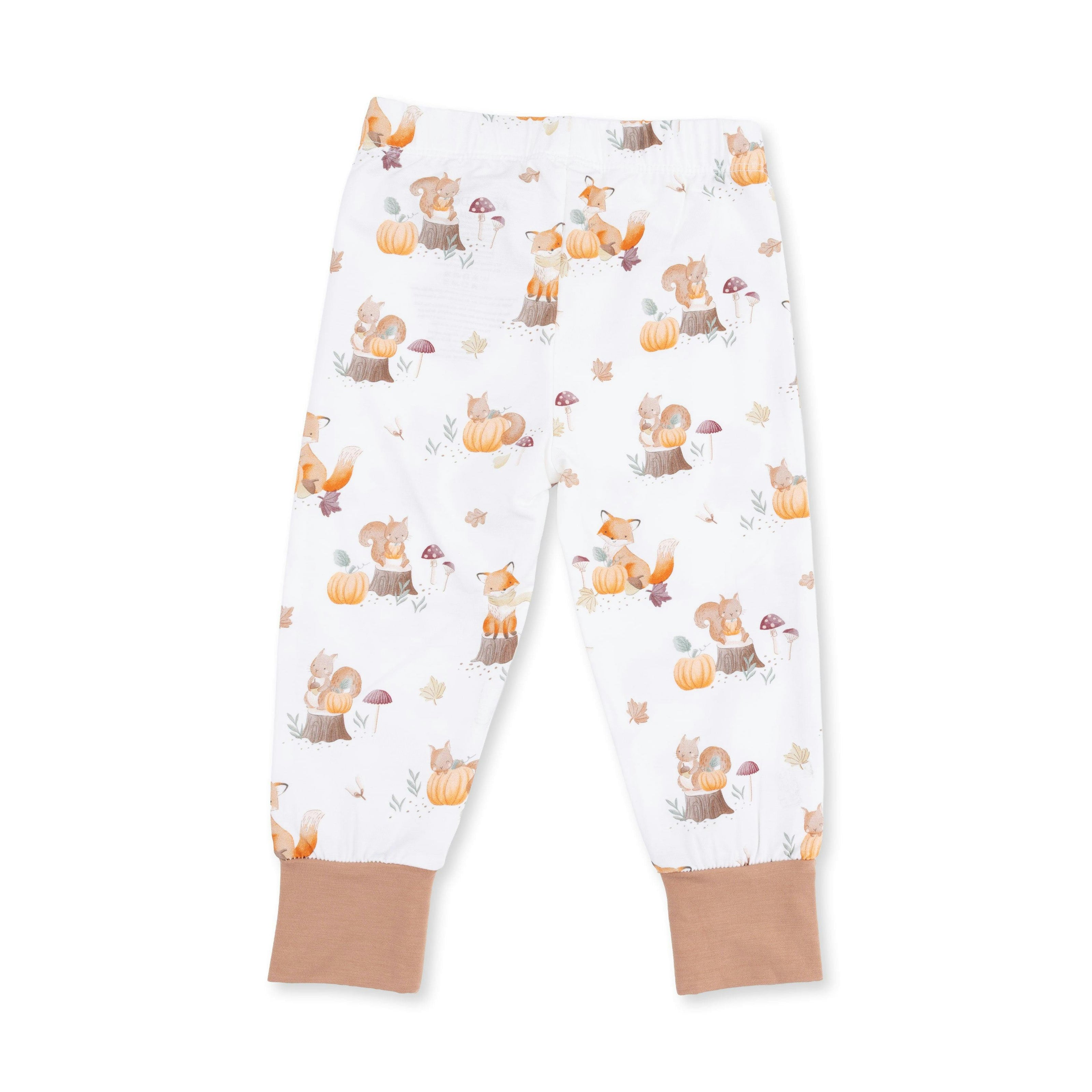 Woodland Animals with Pumpkins - Short Sleeve Loungewear Set