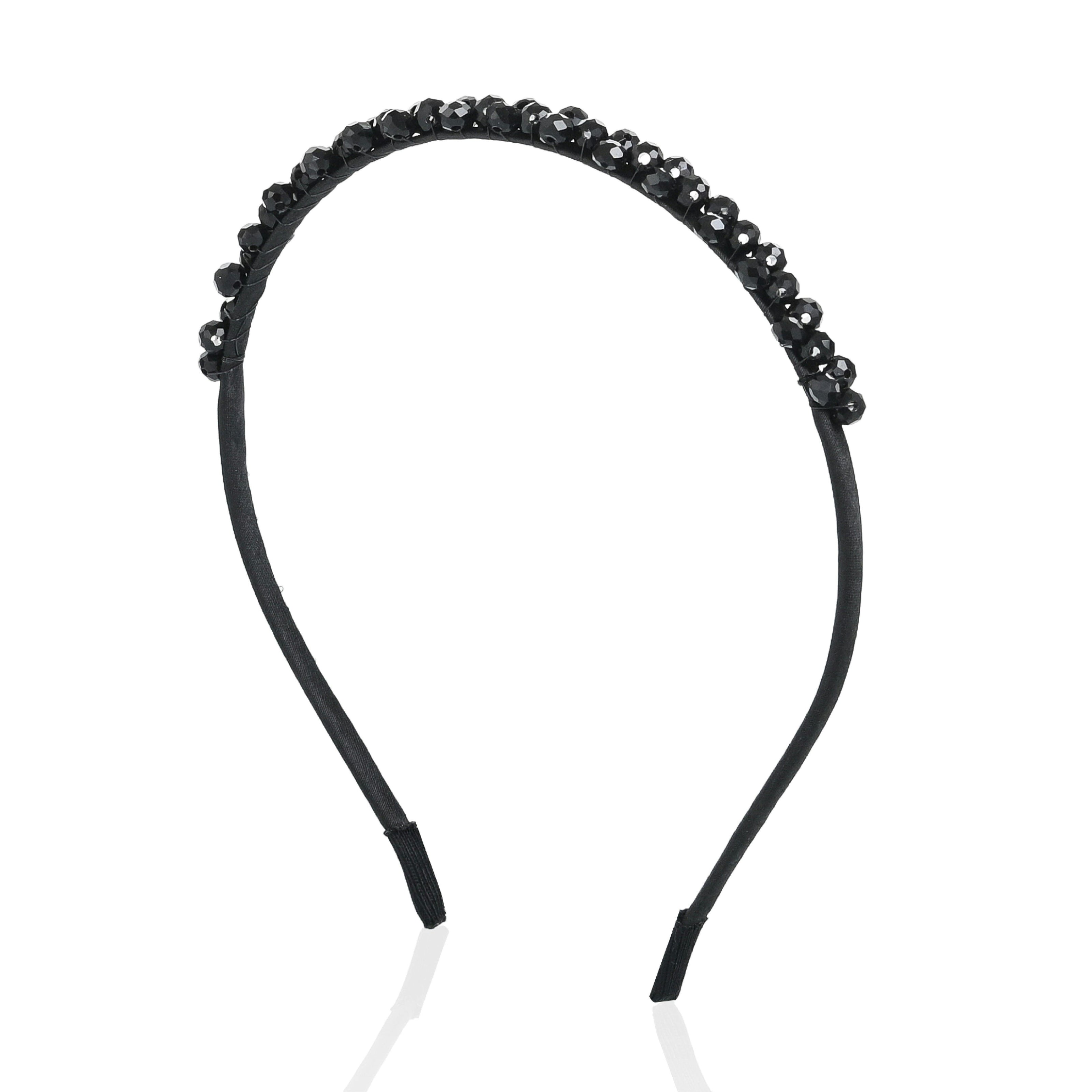 Black Beaded Edge Headband