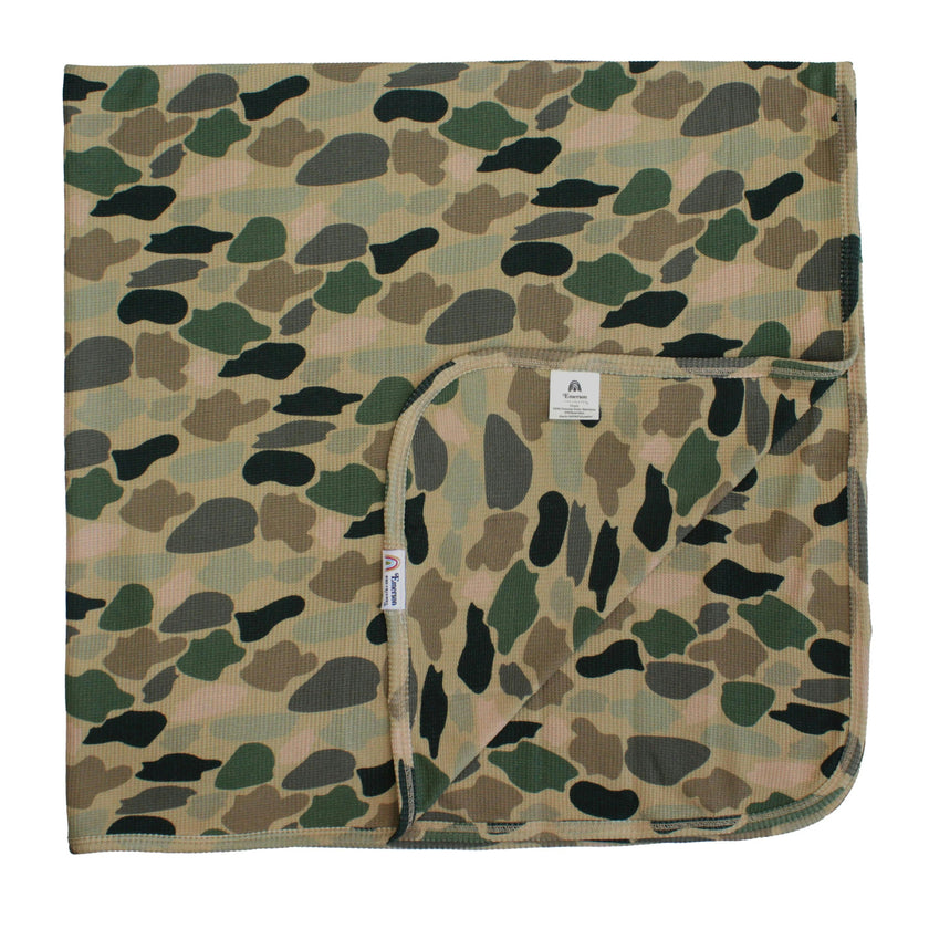 Classic Camo Waffle Knit Luxury Bamboo Blanket