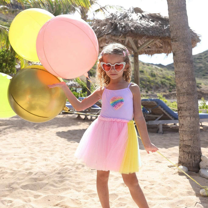 Rainbow Heart Tulle Dress