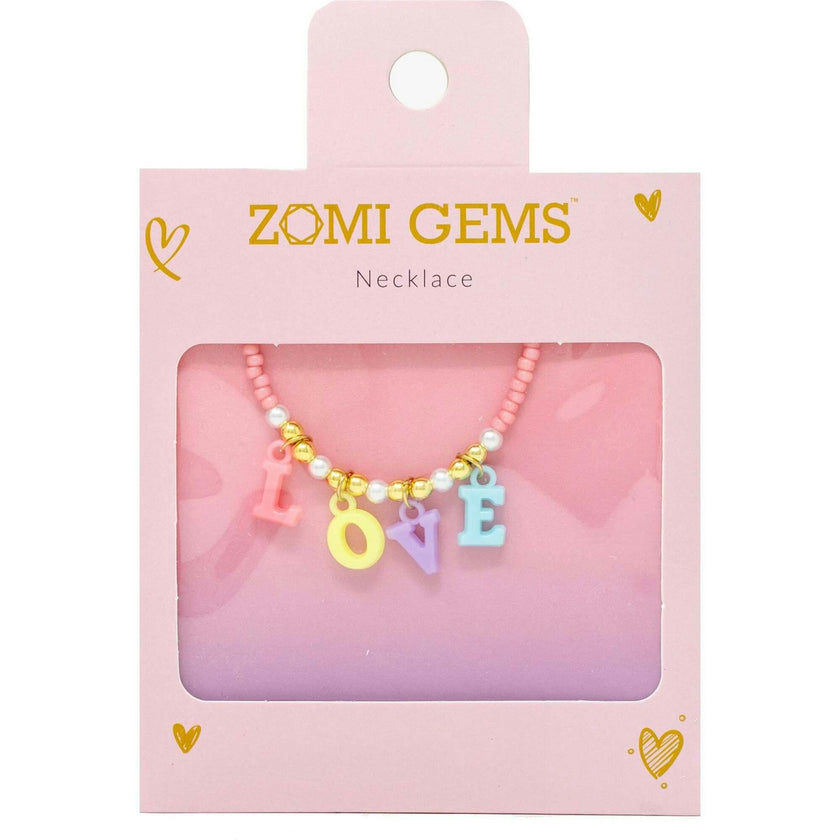 Love Pink Bead Necklace