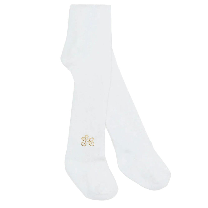 TARTINE ET CHOCOLAT Embellished Baby Tights - Nacre