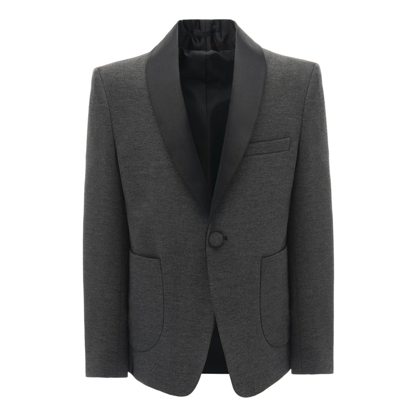 Gray Shawl Lapel Blazer
