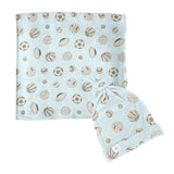 Bamboo Muslin Swaddle Blanket & Topknot Set - The Fun-gis