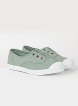 Hampton Canvas Plum Plimsolls in Olive