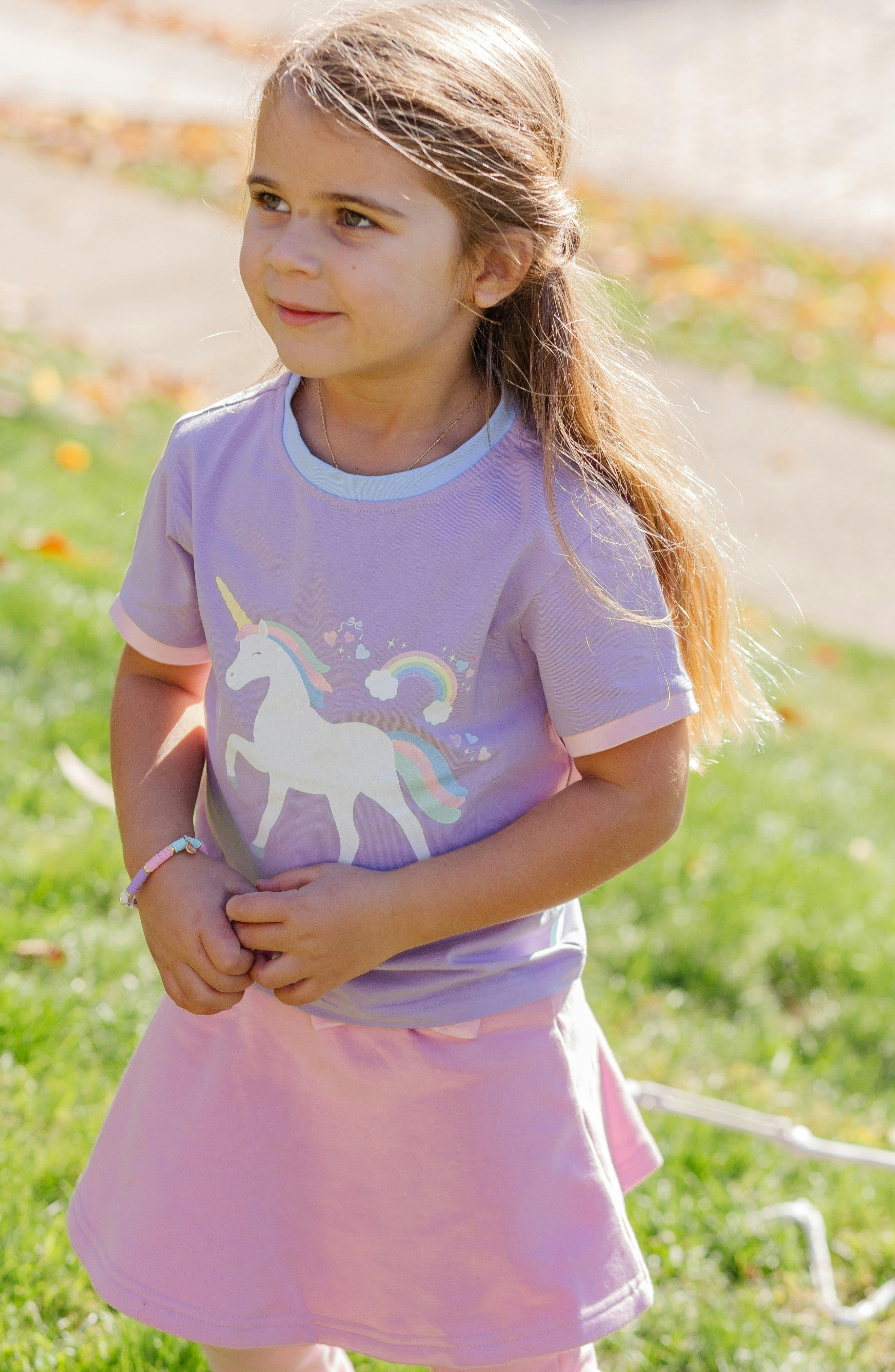 Girls Rainbow Unicorn T-Shirt