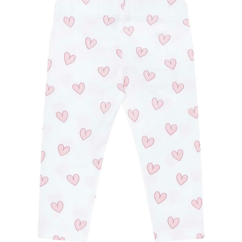 Pink Heart Print Pima Leggings