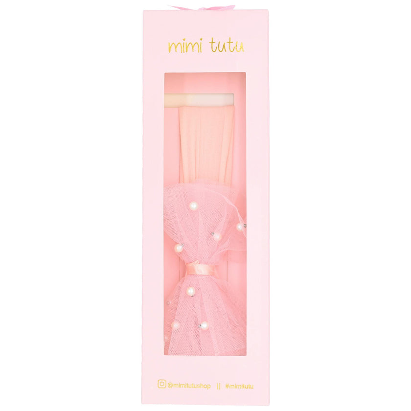 Multicolored Tulle Pearl Ribbon Headband