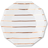 Rose Gold Frenchie Striped Small Plates