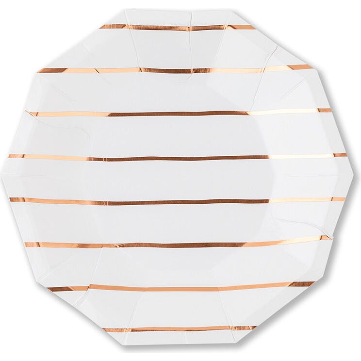 Rose Gold Frenchie Striped Small Plates