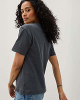 Womens Relaxed Everyday Tee - Pigment Dye Jersey - Stretch Limo
