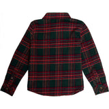 Boys John Shirt in Evergreen Plaid