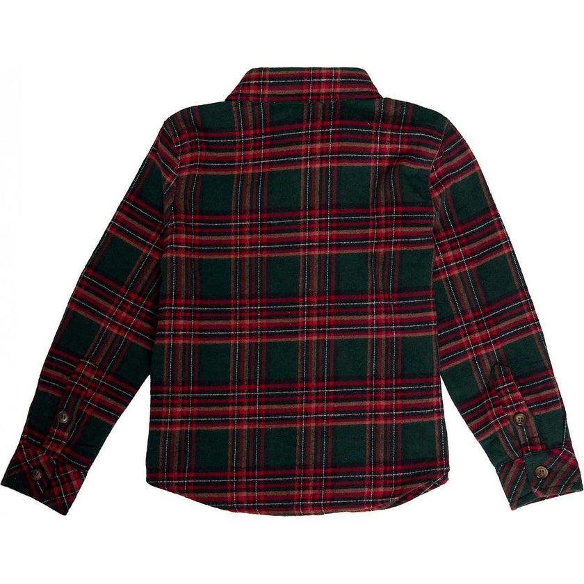 Boys John Shirt in Evergreen Plaid