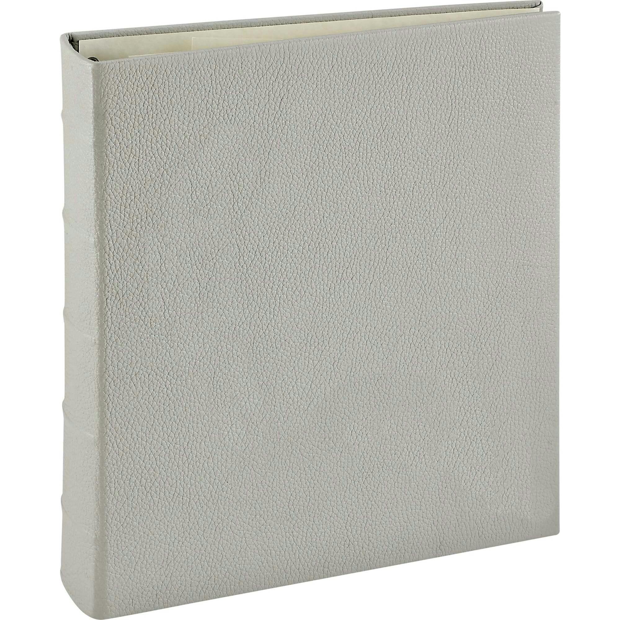 Large Clear Pocket Pebble Grain Leather Photo Album